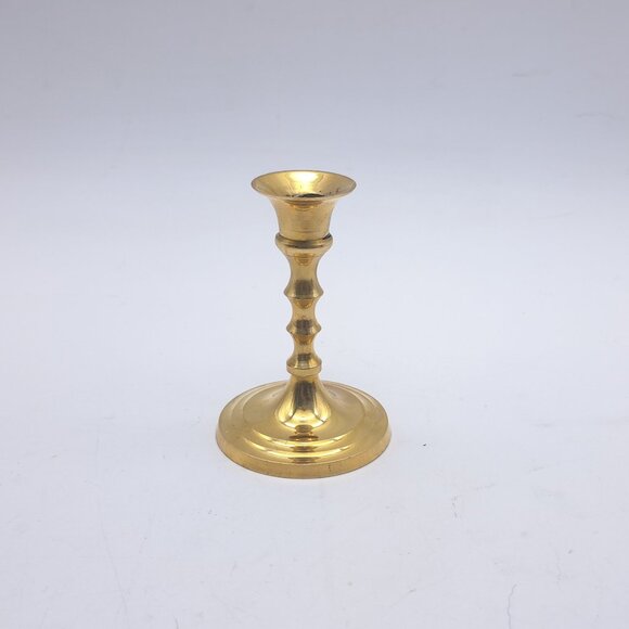 Two Brass Candle Holders In Box With Candles - Picture 4 of 11